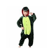 PartyPro Costume Kigurumi Dino Vert Enfant T 4/6 Ans