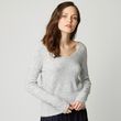IN EXTENSO Pull col v gris femme
