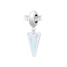 Charm perle SC Crystal en acier avec pendentif triangle orné de Cristaux scintillants