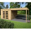 SOLID SUPERIA Abri de jardin en bois traité Tarento avec auvent - 8 m²