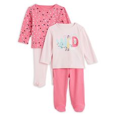 In Extenso Lot De 2 Pyjamas Bebe Fille Pas Cher A Prix Auchan