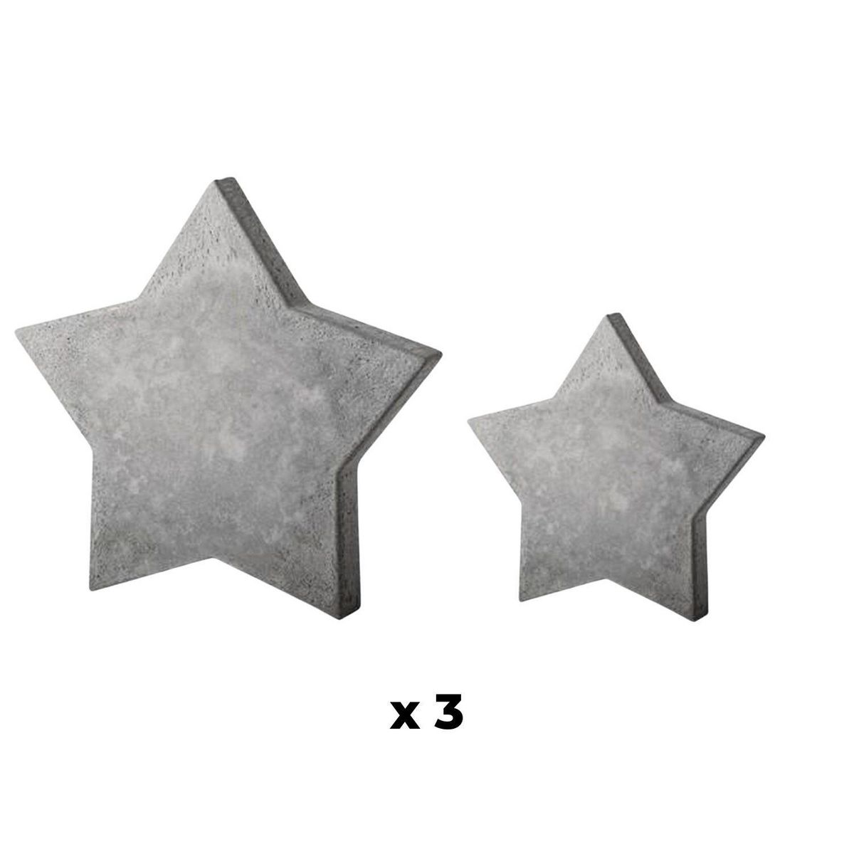 Rayher 3 moules étoile pour béton créatif 11 cm