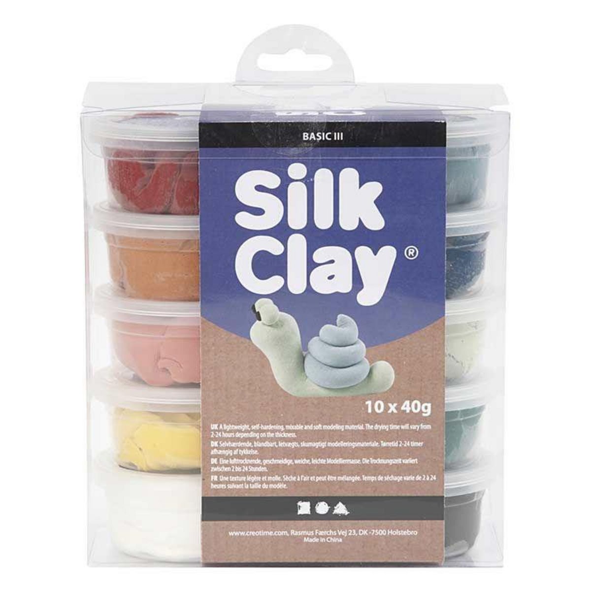  Set 10 pâtes à modeler Silk Clay 40 g