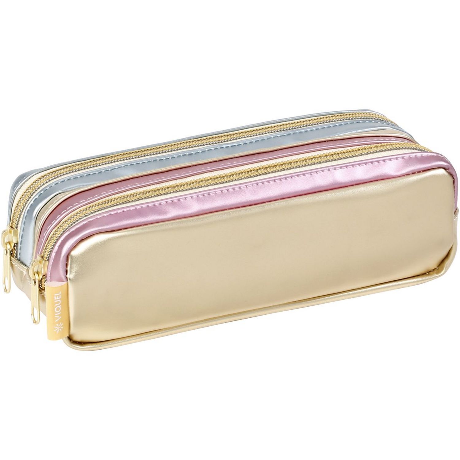 Trousse rectangulaire - 1 compartiment - rose doré - Bagtrotter Pas Cher