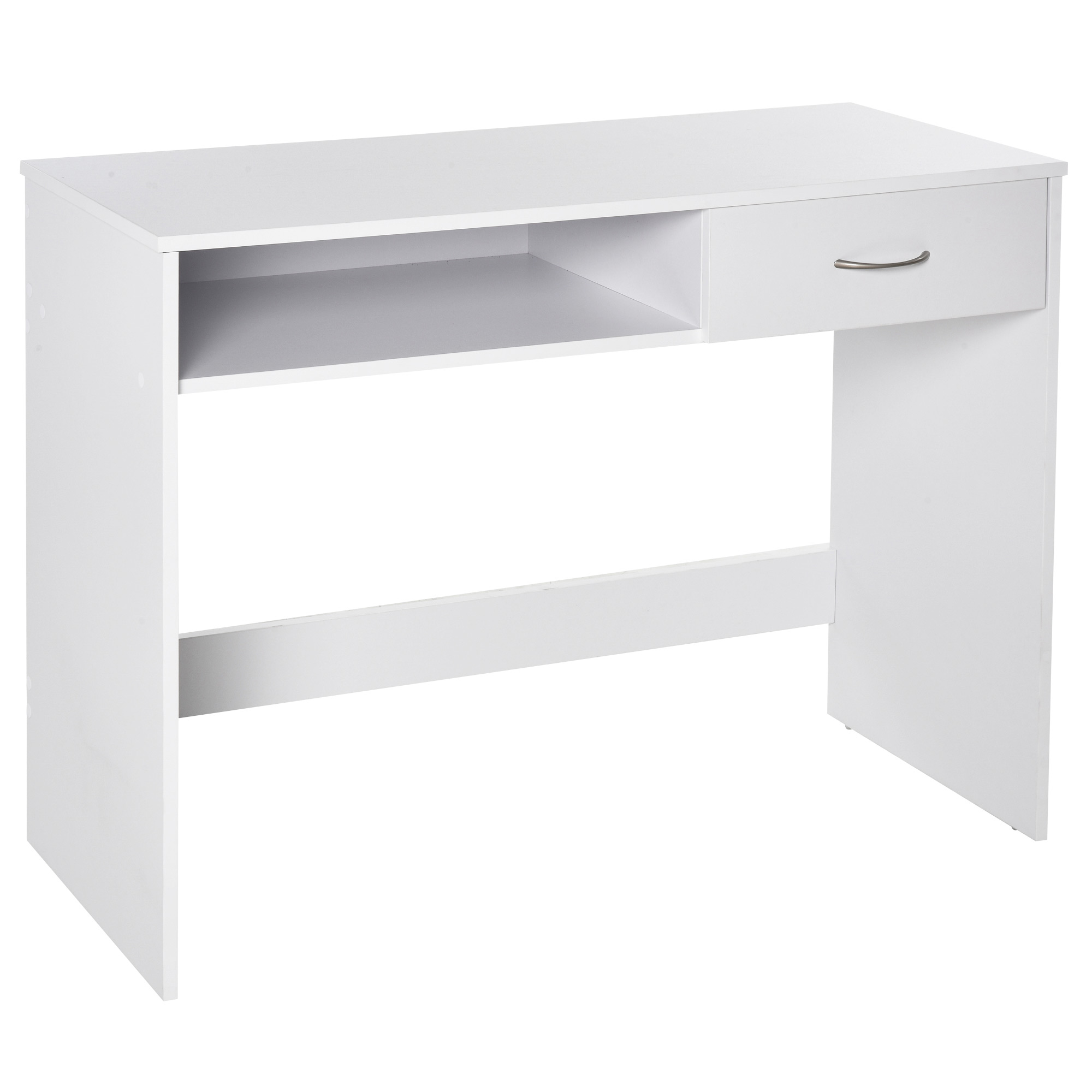 Bureau blanc alpin et décor chêne 3 tiroirs pour bureau