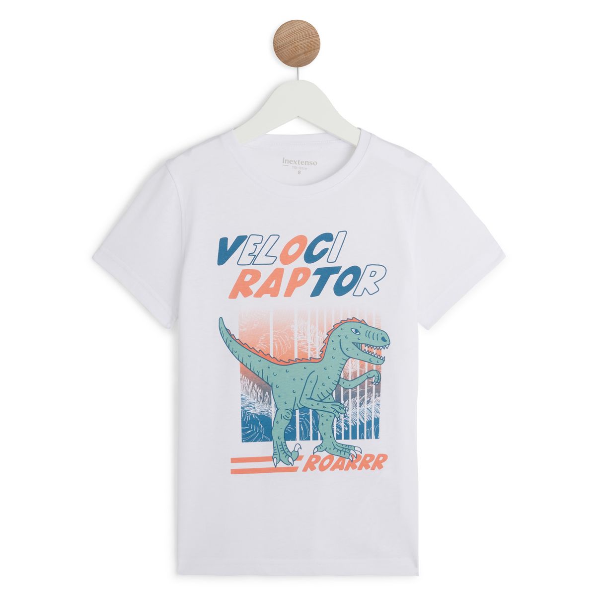 INEXTENSO T-shirt blanc velociraptor garçon 