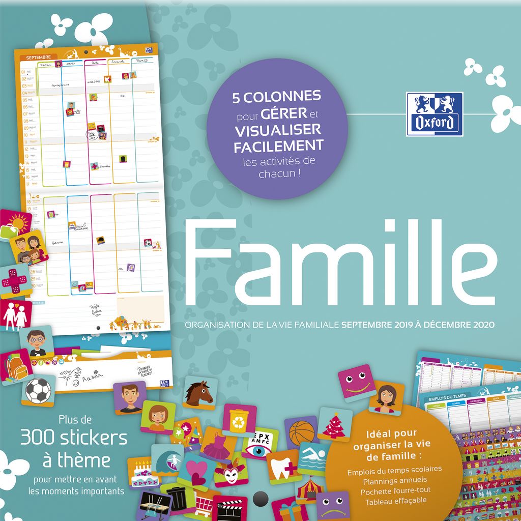 ORGANISEUR FAMILIAL MEMONIAK VERSION HEBDOMADAIRE, CALENDRIER 12