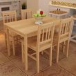 Table de salle a manger en bois avec 4 chaises Naturel