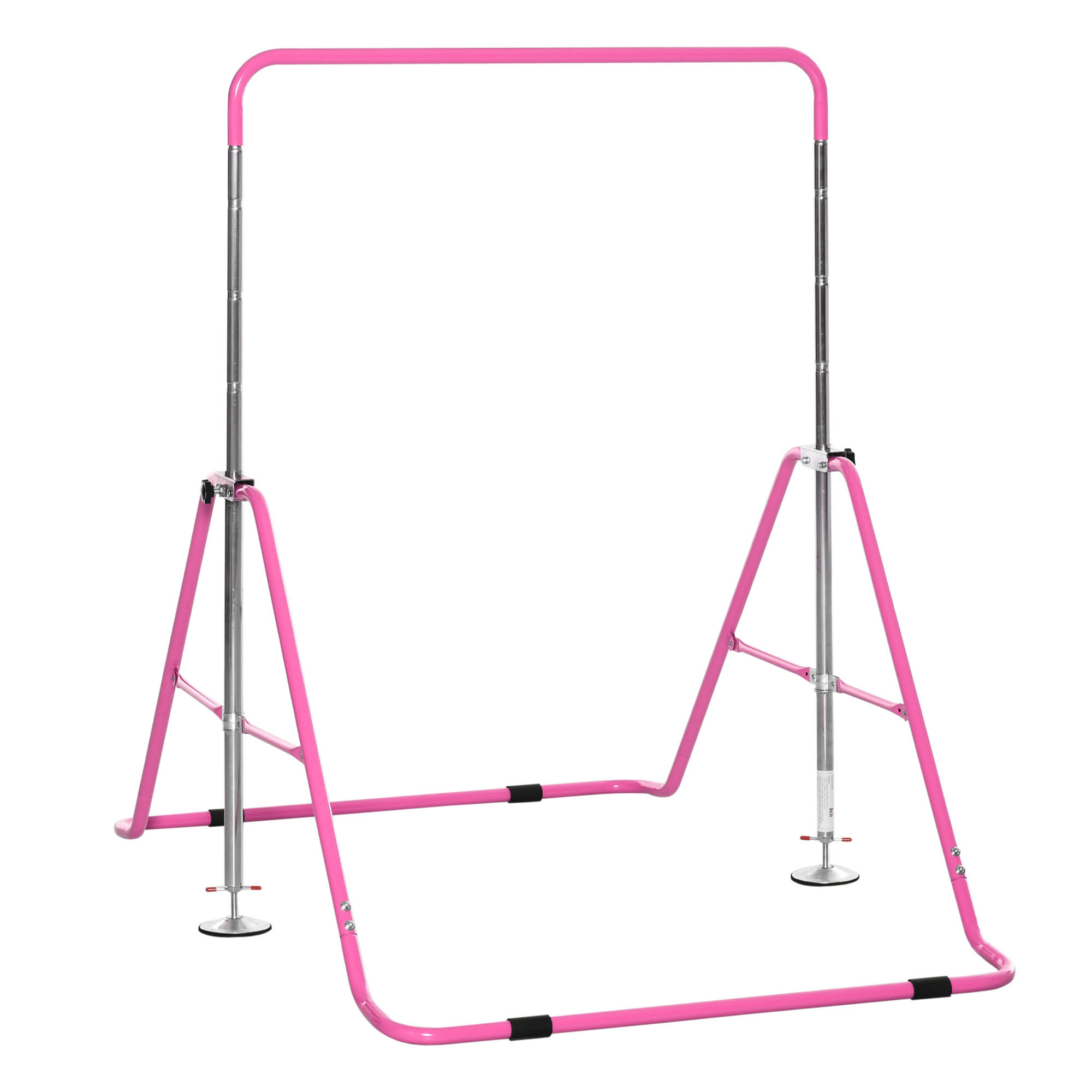 HOMCOM Barre fixe de gymnastique enfant - barre de gymnastique pliable  hauteur réglable 4 niv. 88 à 128 cm - acier rose pas cher 