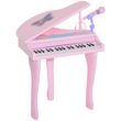Jouet musical Piano électronique Clavier avec 37 Touches Instrument d'Éducation Musical avec Micro Haut Parleur. Coloris disponibles : Noir, Rose