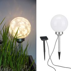 HI Lampe boule solaire rotative a LED de jardin 20 cm