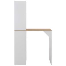 Table de bar avec armoire Blanc 115 x 59 x 200 cm