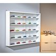 Vitrine de rangement murale pour miniatures ULLI. Coloris disponibles : Bois, Noir, Gris, Blanc