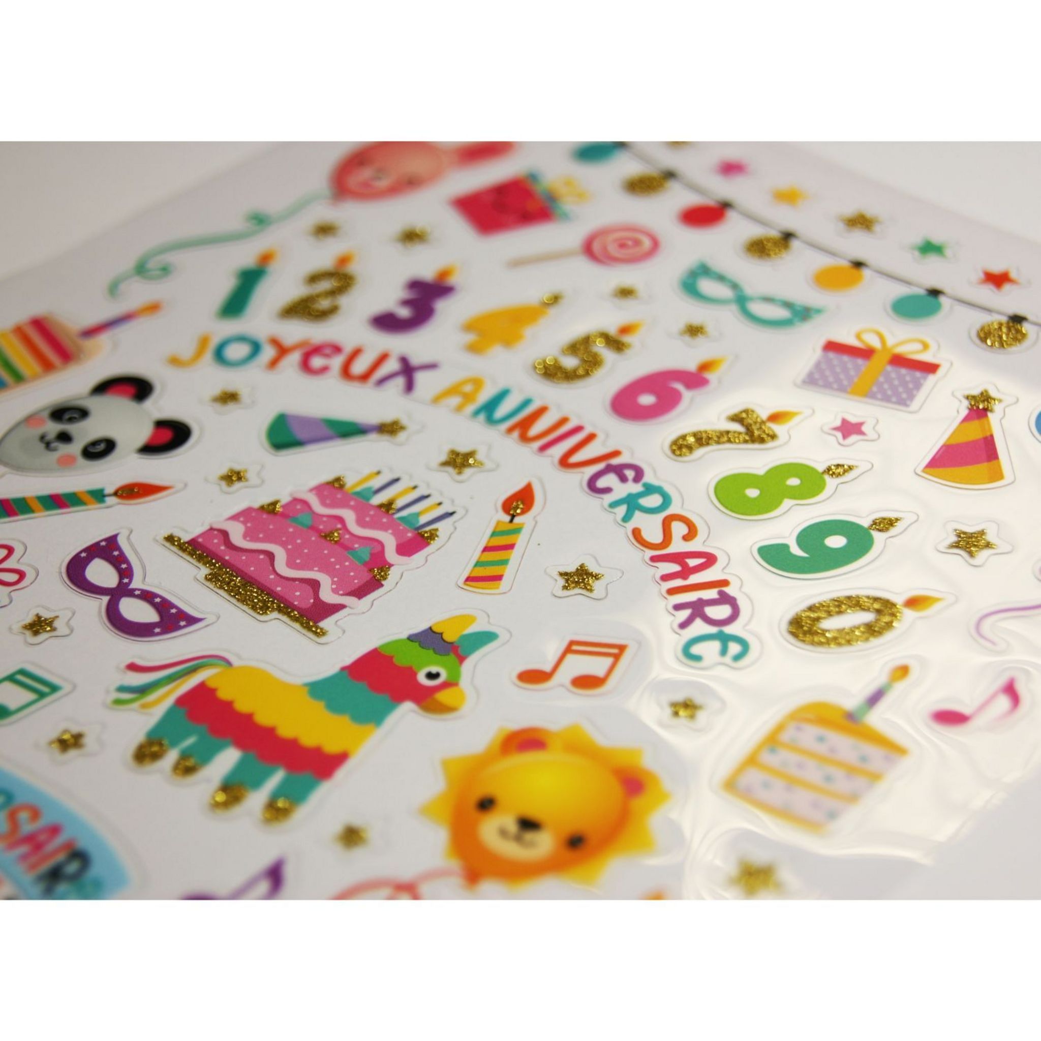 Stickers - Fête d'anniversaire - Paillettes - 1,8 cm