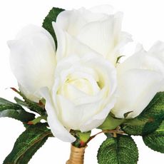 Bouquet de Fleurs  7 Roses  30cm Blanc