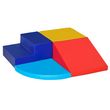 HOMCOM 4 blocs de construction en mousse XL - modules de motricité - jouets éducatifs - certifiés normes EN71-1-2-3 - mousse EPE revêtement PU bleu rouge jaune