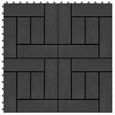 Carreaux de terrasse 22 pcs 30 x 30 cm 2 m² WPC Noir