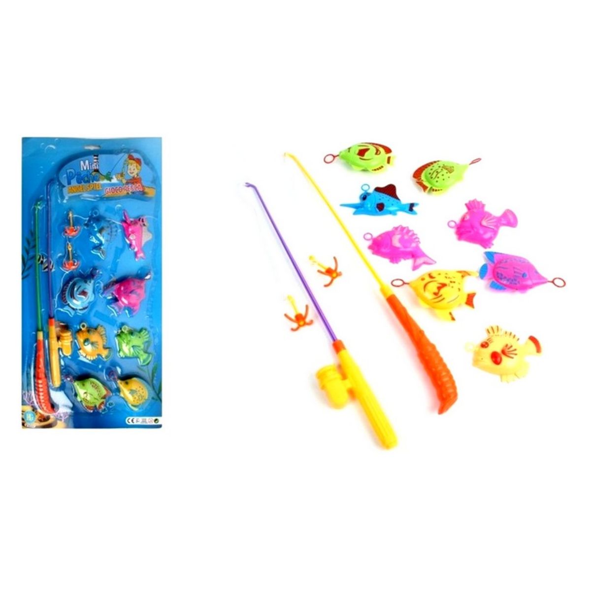 Jeu De Peche A La Ligne 2 en 1 : 21 Poissons et 21 Pieuvres (coloris du jeu  aléatoire) + 8 Cannes A Peche - Jouet Electronique - Cdiscount Jeux - Jouets