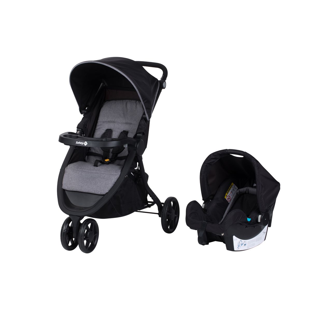 SAFETY FIRST Poussette combinee duo 3 roues noir Urban Trek pas cher Auchan