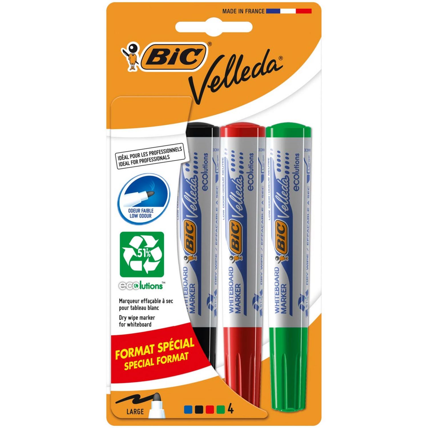 Promo Bic 5 feutres effacables a sec assortis pointe fine velleda chez  Intermarché