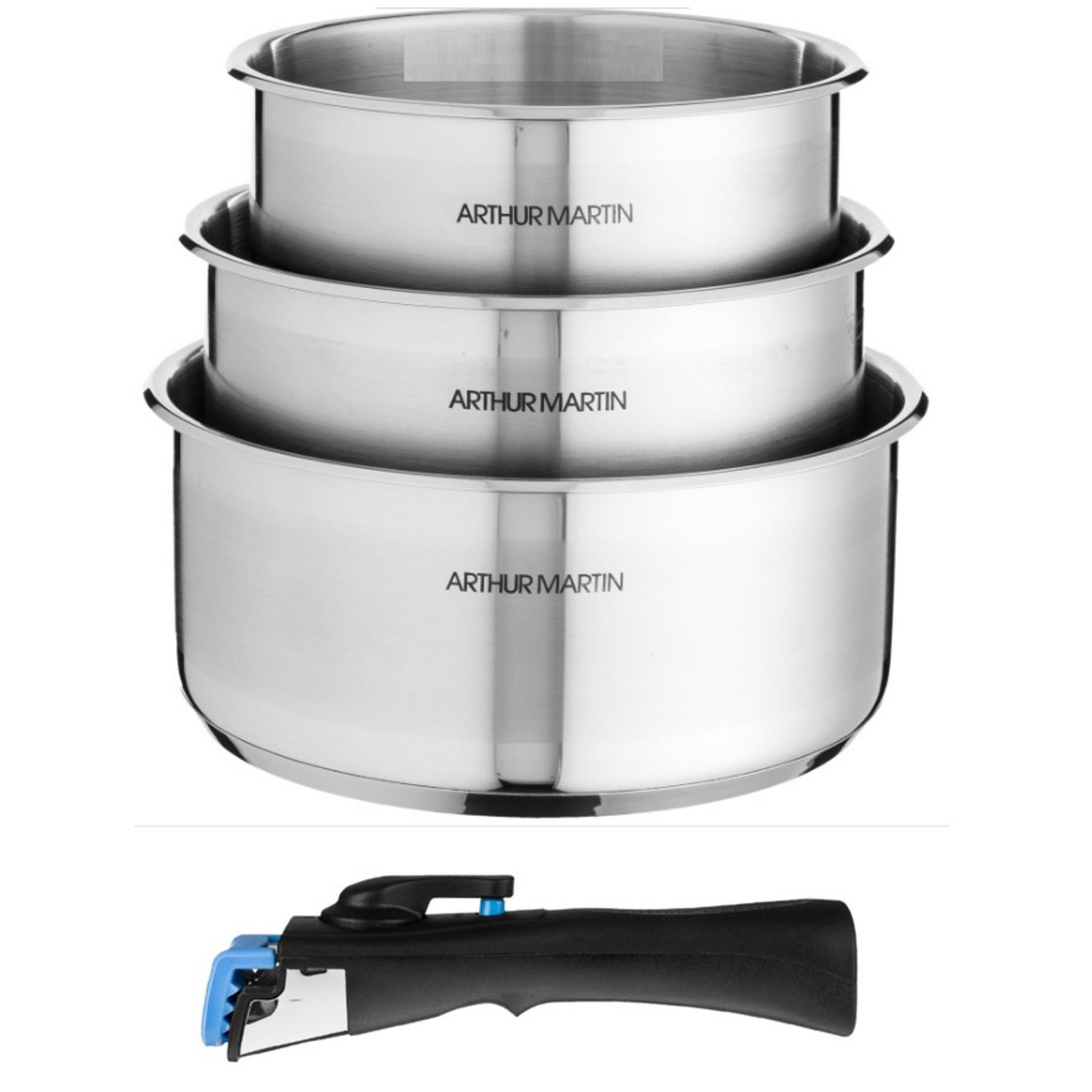 Promo Arthur martin set 3 casseroles 14/16/18 cm chez Auchan