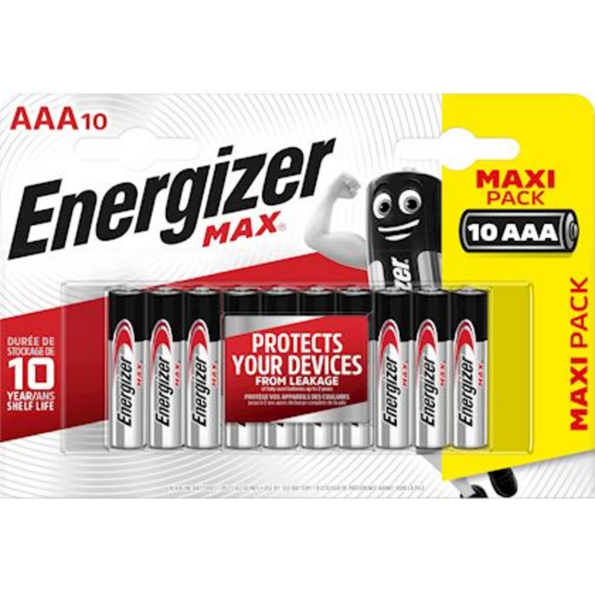 Energizer Lot de 10 Piles alcalines max AAA/LR03 