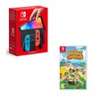 NINTENDO Console Nintendo Switch (modèle OLED) Joy-Con Bleu et Rouge + Animal Crossing : New Horizons Nintendo Switch