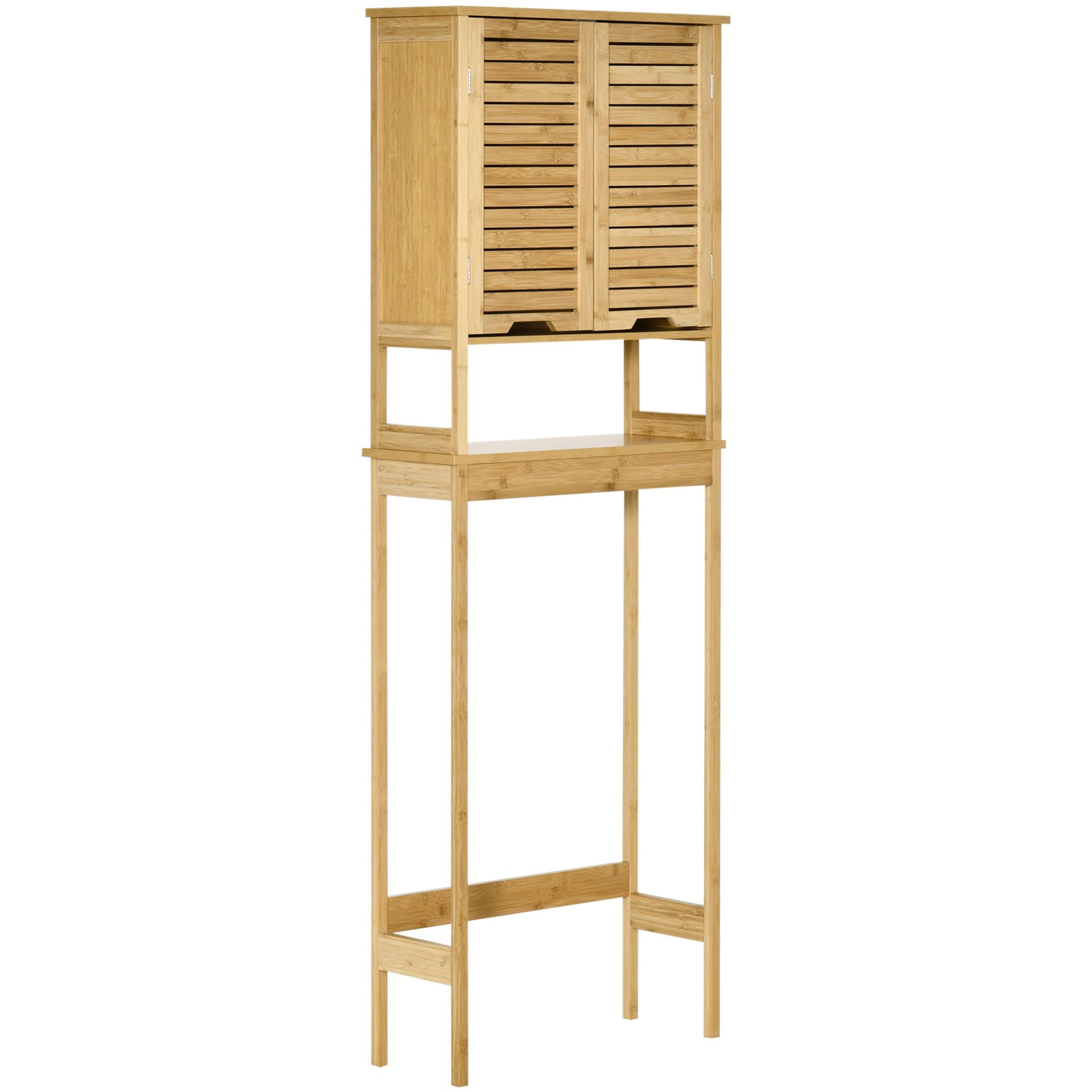 Meuble WC armoire toilette Kleankin- porte, 2 étagères, niche, support  papier - blanc - Achat & prix