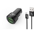 coyote chargeur allume-cigare 2 usb + cable droit