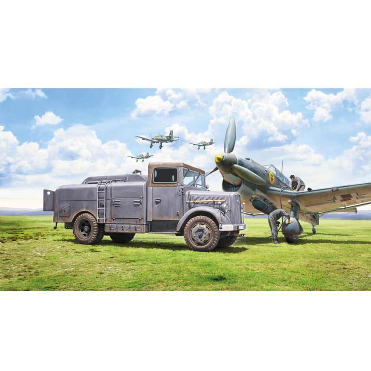 Italeri Maquette véhicule militaire : Opel Blitz Citerne Aérodrome