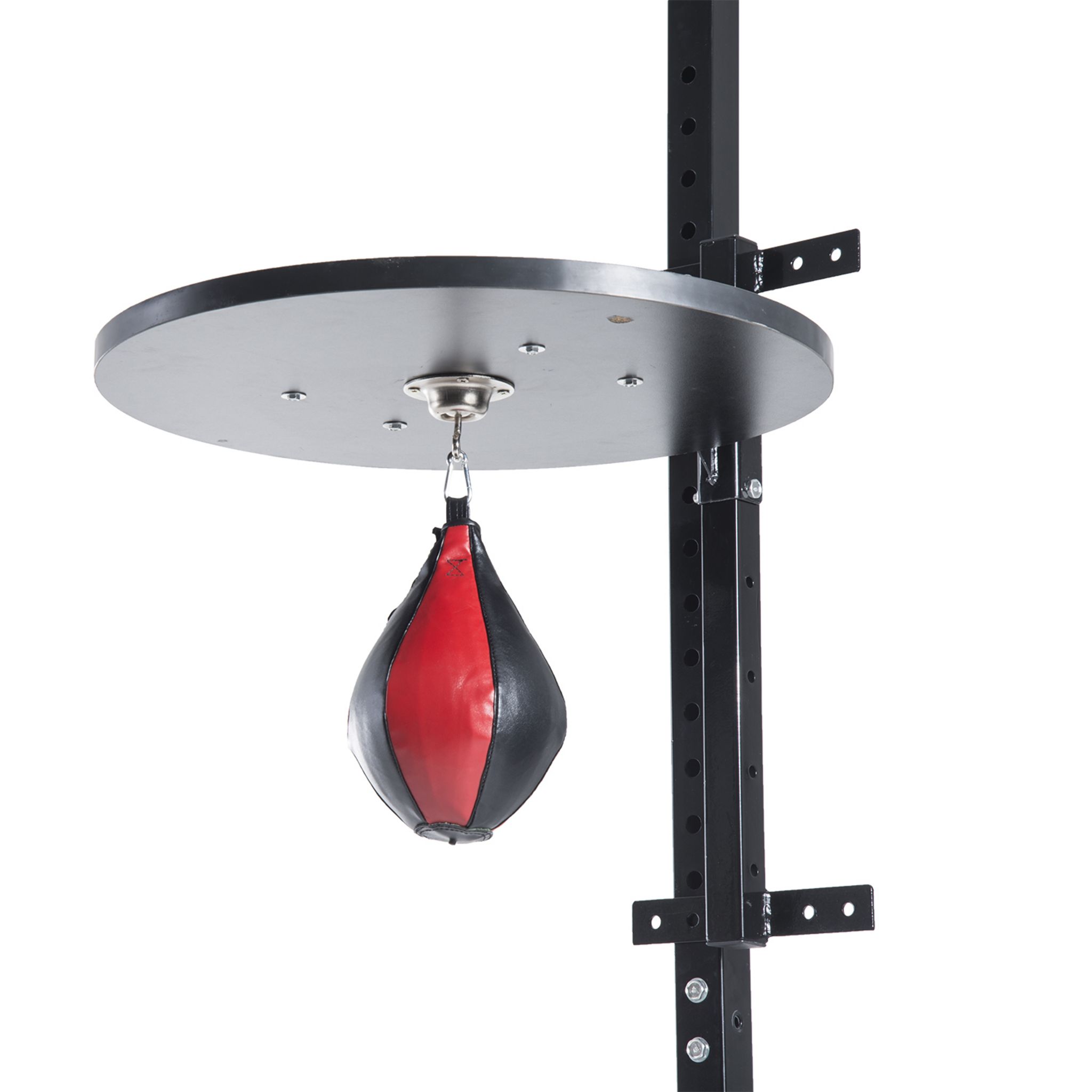 Punching ball poire de vitesse boxe avec support plateau tournant + pompe  mdf acier revêtement synthétique rouge noir - Conforama