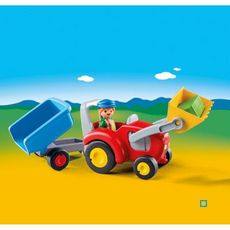 PLAYMOBIL 6964 - 1.2.3 - Fermier avec tracteur et remorque 