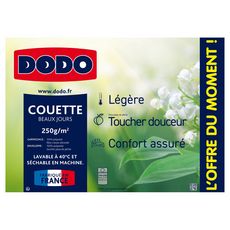 DODO Couette Légère toucher douceur BEAUX JOURS 250 g/m2 (Blanc)