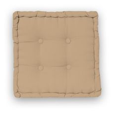 Coussin de sol carré uni en coton  (Beige)