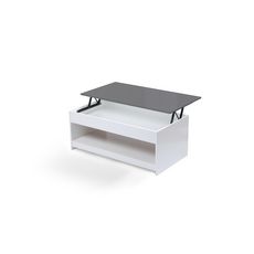 Table basse relevable grand modèle (Blanc/gris)