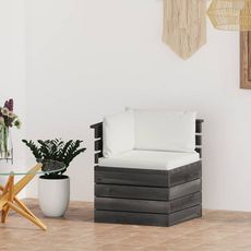 Canape d'angle palette de jardin avec coussins Bois de pin