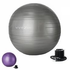 VIVEZEN Ballon de yoga, fitness, gymnastique - Diam 85 cm (Gris)