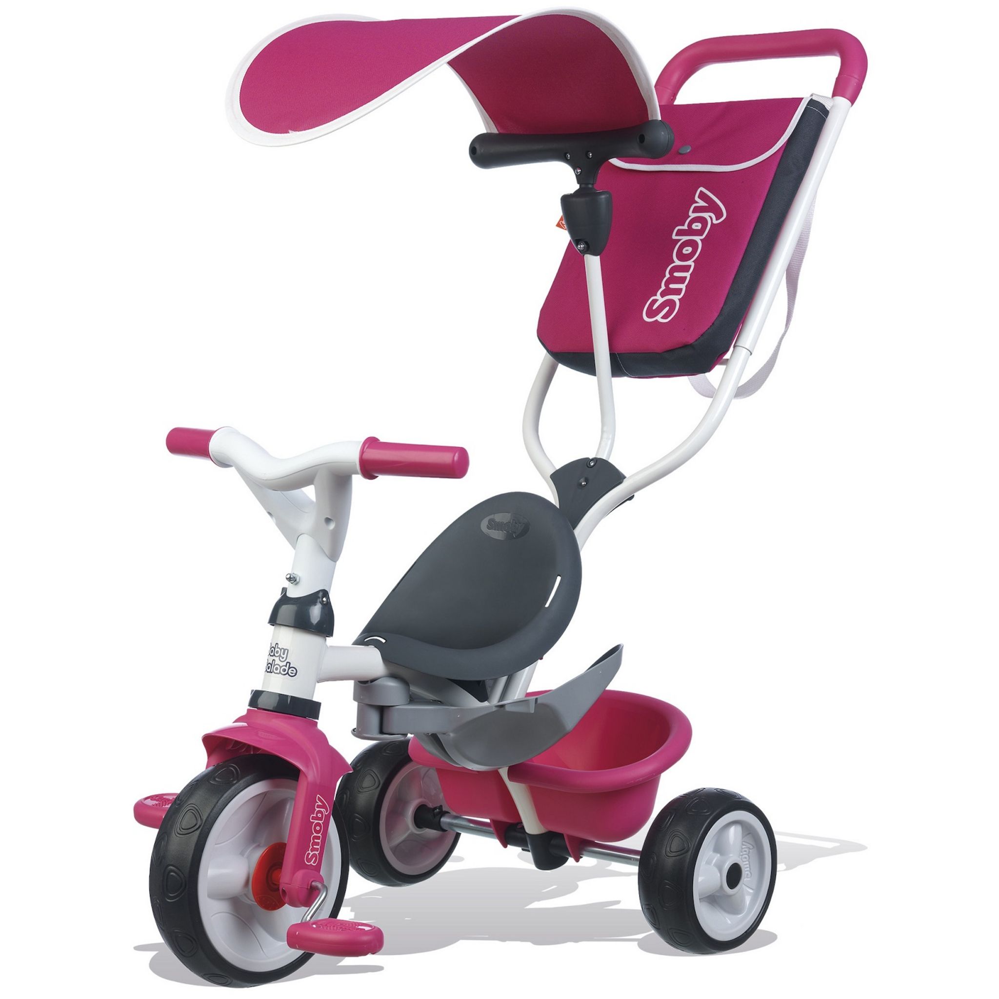 SMOBY Tricycle baby balade 2 Rose pas cher Auchan