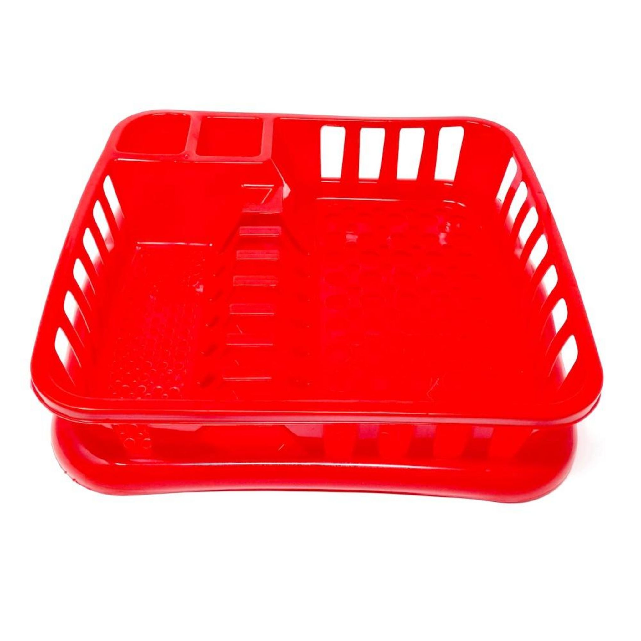 Égouttoir à vaisselle en plastique rouge bordeaux 47x39x10cm