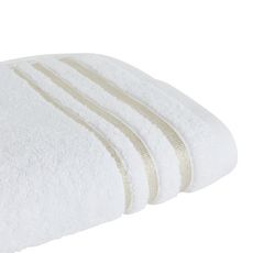 ACTUEL Maxi drap de bain en coton liteau Lurex 500 g/m² SANDY  (Blanc)