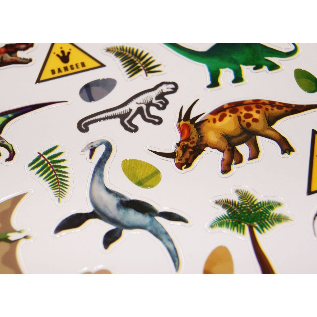 Autocollants - Drôles de Dinosaures - Paillettes - 1,8 cm