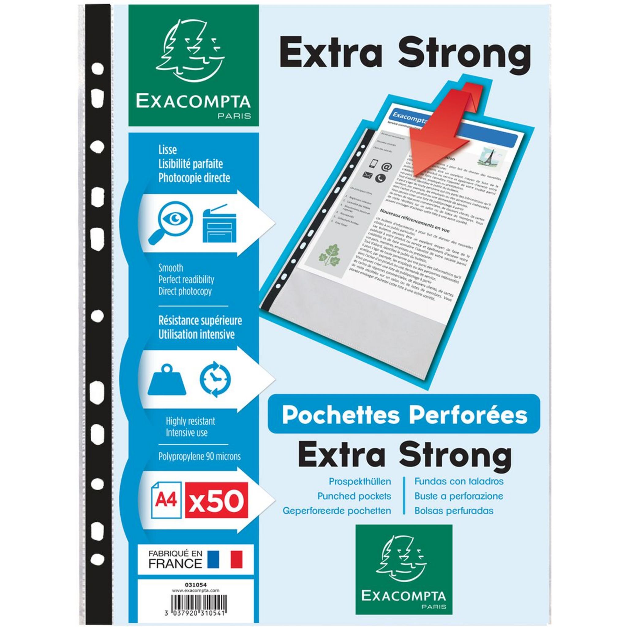 EXACOMPTA Pochette perforée, A4, PP, transparent - Achat/Vente EXACOMPTA  8700334