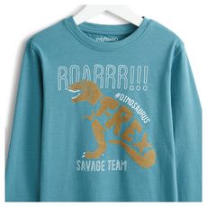 IN EXTENSO T-shirt manches longues dinosaure garçon (Bleu)