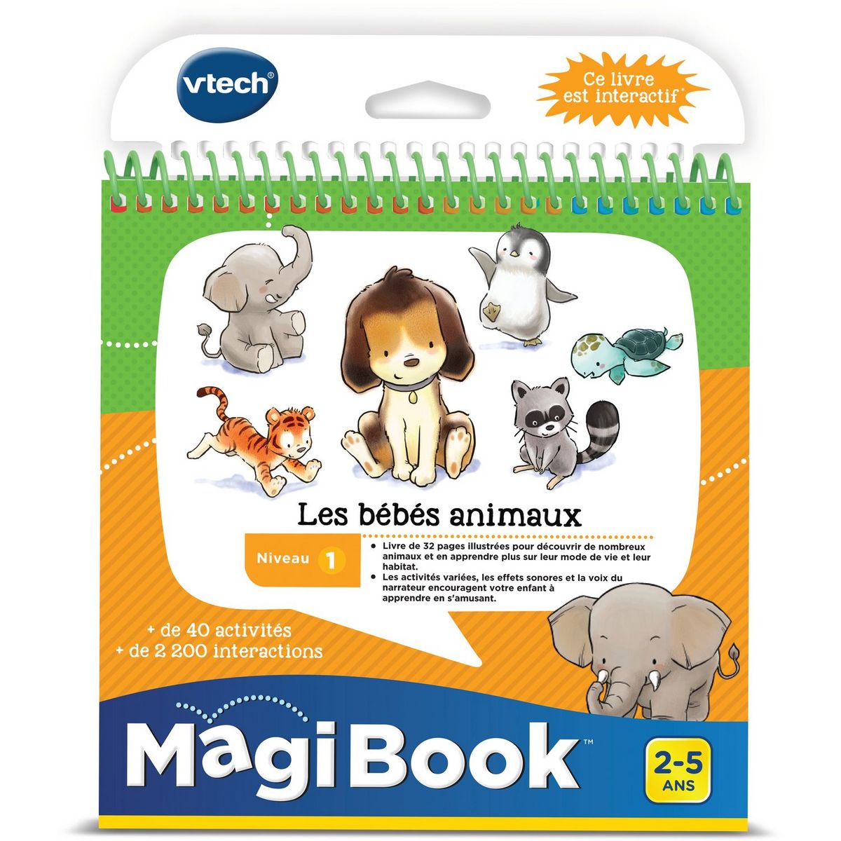 VTECH Livre interactif - Les Bébés Animaux - Magibook pas cher 