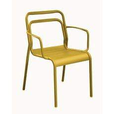 Proloisirs Lot de 6 fauteuils empilables Eos - Alu - Tournesol