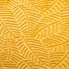 ATMOSPHERA Couverture unie ultra douce en polyester motifs feuilles effet 3D (Ocre)