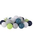 DIVERS Guirlande lumineuse 20 boules Fresh - Diam. 6 cm - Bleu, gris et blanc