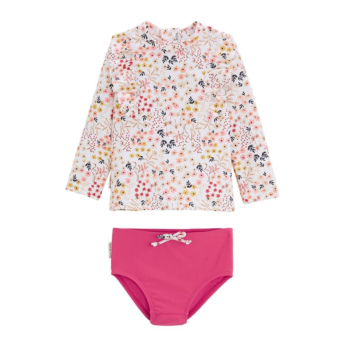 Petit Béguin Maillot de bain fille 2 pièces t-shirt ANTI-UV & culotte Riviera
