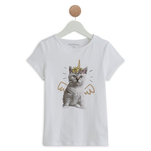 T-shirt manches courtes chat fille