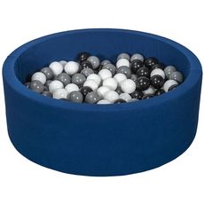  Piscine à balles Aire de jeu + 200 balles bleu marine noir,blanc,gris